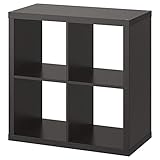 IKEA Kallax Regal schwarz-braun, Größe: Breite: 77 cm, Tiefe: 39 cm, Höhe: 77 cm
