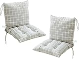 Eivdru 40X80cm 2 Stück Stuhlkissen mit Rückenteil Sitz, Niedriglehner Auflage Polsterauflage Gartenstuhl, Rückenkissen mit Bänder, Polsterauflage Auflage für Stühle/Bänke in Haus und Garten Sitzkisse