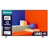 Hisense 43E6KT 108cm (43 Zoll) Fernseher, 4K UHD, Smart TV, HDR, Dolby Vision, Triple Tuner DVB-C/S/S2/T/T2, Frameless, WiFi, Bluetooth, Alexa Built-In, DTS Virtual X, Hotel Mode, Schwarz [2023]