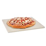 Levivo Pizzastein für Backofen und Grill aus hitzebeständigem Cordierit, zum backen von Pizza, Flammkuchen, Brot und mehr, ideal für Zuhause 30 x 38 x 1.5 cm