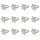 Carruuba 12 Stück Schneeflocke Set Serviettenhalter Schmuck Exquisite Haushalt Set für Lässige Oder Formelle Anlässe Dinner Decor