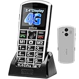 artfone A400 4G Seniorenhandy ohne Vertrag | 2,4 Zoll Farbdisplay | Dual SIM mit Notruftaste | Rentner Handy große Tasten | 1800 mAh Akku Lange Standby-Zeit | Großtastenhandy mit Ladestation