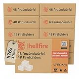 Anzündwürfel 576 Stück geruchlos auf Paraffinbasis ohne Kerosin Lange Brenndauer Set (12x48 Würfel) Grillanzünder Kaminanzünder Ofenanzünder Kohleanzünder & HLKauf-Block