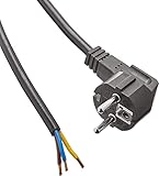 CABLEPELADO Netzkabel CEE7 | Schuko-Stecker an Klemmen | Abschnitt 1 mm² | H05VV-F | Geeignet für Steckdosen, Steckdosenleisten, Netzteile, Lampenfassung | Schwarz | 3 Meter