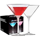 ParaCity Martini Gläser, Cocktailgläser 2er-Set, mundgeblasene Premium-Kristall Cocktail Gläser, perfekt für Cocktails, Martinis, Margaritas, Party, Catering-Boxen und Geschenke (180 ml)