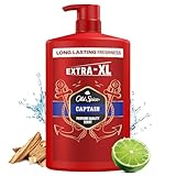 Old Spice Captain 3-in-1 Duschgel & Shampoo für Männer (1 L), Körper-Haar-Gesichtsreinigung Männer, lang anhaltend Frisch, Zitrone, Sandelholz und Seeluft