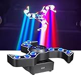 Moving Head LED,150W RGBW Bühnenlicht rotation mit DMX512,Discolicht Partylict mit Sound aktivierte Steuerung für Partykeller Hochzeit Club Bar Scheinwerfer