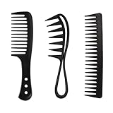 Eupneicu Breiter Zahnkamm[3 Stück], Schuppenkamm, Lockenkamm, Breitzahn Kamm, Hitzebeständiger Antistatischer Haarkämme für Männer und Frauen, für voluminöse Locken und strapaziertes Haar