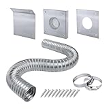 Kaltluft-Set für den Außenbereich, Einlass-Kits für Pelletofen, Kamin- und Ofenzubehör, rostbeständig, robustes Lufteinlass-Set, Kamin-Werkzeug-Set, Design