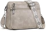 MUIIKOLA umhängetasche damen，umhängetasche mittelgroß tasche umhängetasche,damen leder，Weich Breiter Gurt