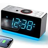 iTOMA Radiowecker mit Bluetooth, Digitales FM-Radio, Dual-Alarm mit Schlummerfunktion, Dimmersteuerung, USB-Ladefunktion für Handy (CKS708BT)