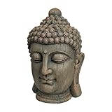 Whltzf Buddha-Kopf-Statue aus Kunstharz, für Sammler und spirituelle Enthusiasten, buddhistische, religiöse Buddha-Büste Skulptur, Meditation, Raumfigur