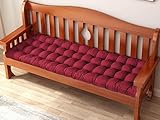 AruMinna Dickes Kissen für Gartenbank, 2- und 3-Sitzer, 100/120 cm, rechteckig, Baumwolle, Gartenbank, Sitzkissen für Chaise/Schaukel/Outdoor/Indoor (Rot, 60 x 40 cm)