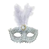 Generisch 3 Stück Damen Maskerade Maske, Karneval Dekorationen Venezianische Masken für Frauen (Weiß)