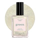 Manucurist Green Solar Nagellack Weiß mit Goldenem Schimmer - Nagellack Schnelltrocknend - White Nail Polish with Golden - Vegan 12-freier - Plant-Based