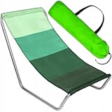 KRUMAD Strandliege Klappbar Leicht, Strandstuhl mit Tragetasche, Sonnenliege Leicht Faltbar, Campingstuhl Gartenstuhl Klappbar, Tragbar, Wetterfest, für Terrasse, Strand, Camping, Grüntöne