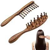 2er Set Sandelholz Dreadlock Loc Brush Breitzahn Kopf massager Haarkamm für Afro Dreads Naturkosmetik Geschenk