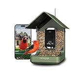 Camojojo Hibird Vogelhaus Kamera mit 32MP Bildqualität & 4K Video, Vogelfutterspender Kamera mit AI Funktion, 10000mAh Eingebaute Akku, Vollfarb-Nachtsicht, 32G-Speicherkarte, 2.4/5 GHz WiFi