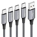 RAVIAD USB C Kabel [4Pack 0.5M 1M 2M 3M] 3.1A Ladekabel USB C Schnellladekabel Nylon USB C Ladekabel für iPhone 15 Pro Max, Samsung Galaxy S24 S23 S22 S21 S20 Note 10, Huawei P60