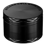 LIHAO Grinder Pollen Crusher schwarz Farbe 4-teiliges Set Krautmühle Zinklegierung für Spice, Kräuter, Gewürze, Herb (MEHRWEG)