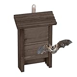 Relaxdays Fledermauskasten, Unterschlupf für Fledermäuse, HxBxT: 29 x 18 x 6 cm, Garten, Fledermaushotel, Holz, braun