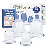 ELERA Schröpfgläser Silikon, 4 Stück Transparente Schröpfgerät mit zwei Größen, Schröpfen Silikon Set mit Verstellbarer Sauggkraft