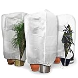 VOUNOT 3er Set Winterschutz für Pflanzen Kübelpflanzen, Frostschutz Kübelpflanzensack mit Reißverschluss und Kordelzug, 80g/m², 120 x 180 cm
