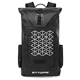 Ettore Fahrradrucksack 100% Wasserdicht Dry Bag Roll Top – Schwarz – Echo – 30L
