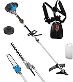Güde Gartenpflege-Set GPS 1001 4in1 (2-Takt-Motor 1,2/1,6 (kW/PS), Astkettensäge mit Oregon Schwert & Kette/Freischneider/Trimmer/Heckenschere in einem, inkl. Verlängerung, Mischbehälter & Tragegurt)