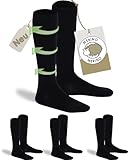 gigando 3 Paar Merino Stützstrümpfe, wärmende Kompressions Kniestrümpfe für Damen & Herren | 3 Paar | schwarz | 39-42