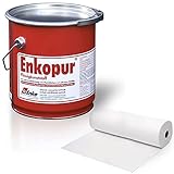 Enke Enkopur® Flüssigkunststoff | 4kg | schwarz | inkl Vlies (30cm x 3m) | Universalabdichtung Feuchtigkeitssperre für Dach, Keller, Sockel | sofort dicht rissüberbrückend