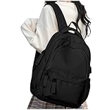 Rucksack Damen Schulmädchen,Casual Travel Daypack,14-Zoll-Laptop-Rucksack für Mädchen im Teenageralter,wasserdichter College-Rucksack,leichte Büchertasche Herren Schultasche Arbeitstasche,Schwarz