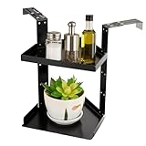 Wpsagek Kabinen-Wandregal, 2-lagiges Regal, höhenverstellbar, für den Innenbereich, mit Haken, für Badezimmer, Büro, Zuhause, Küche, Wand, Ecke, Schlafzimmer, Wohnzimmer