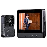 Agrdeed Kabellose Türklingel mit Kamera, 4,3 Zoll IP65 Bildschirm kabellose Video-Türsprechanlage 120° Betrachtungswinkel Bluetooth Video Gegensprechanlage,Türklingel kein WLAN