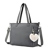 Makukke Cord Tote Bag Tasche Damen Umhängetasche Groß Shopper Tasche Handtasche Schultertaschen für Arbeit Büro Reisen Einkaufen Schule, Schwarz Tasche