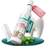 PowerPets - Dentalspray LEBERWURST + GRATIS Fingerzahnbürste 80ml [ Hunde & Katzen ] -100% natürliche Maulhygiene - Schluss mit Zahnbelag | Zahnsteinentferner, Zahnreinigungsspray