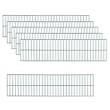 ESTEXO Doppelstabmattenzaun Elemente Zaunelemente Zaun Gartenzaun Gitterzaun Stabmatten Drahtgitter (6er Set/Moosgrün RAL 6005)