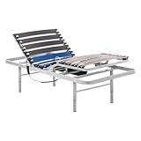 Geriafy - Elektrisch Verstellbarer Lattenrost | 90x200 cm | Verstärkt und kompakt | Kabelgebundene Fernbedienung und in 4 Höhen verstellbare Beine