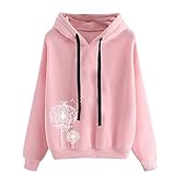riou Damen-Kapuzenpullover mit Kapuze, lässig, bedruckt, T-Shirts, Mädchen, modisch, große Größen, Standard-Hoodie, sportlich, Pullover, *027-rosado, XL