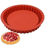 webake Obstkuchenform 28 cm Tortenbodenform Silikon 1 Stück Tortenboden Backform Obsttortenform Kuchenform für Obstkuchen, Tortenboden, Kuchenböden