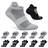 FALARY Kurze Socken Herren 39-42 Schwarz Grau Sportsocken 10 Paar Sneaker Socken Damen Baumwolle Atmungsaktive Laufsocken Unisex