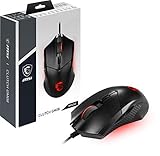 MSI Clutch GM08 Gaming Maus (kabelgebunden, PAW-3519 Sensor, 200 - 4200 DPI, 6 Tasten, schwarz, RGB Light)