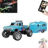 Mini-Monster-Truck, ferngesteuerter Monster-Truck, ferngesteuerter Monster-Truck mit LED-Körperlicht, Geschenk für Jungen und Mädchen (blau)