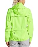 WILLIT Regenjacke Damen Wasserdicht Fahrradjacke Sommer Windbreaker Leichte Laufjacke Atmungsaktiv Wanderjacke Radjacke Trekking Windjacke Fluoreszierend Gelb L