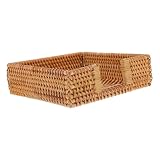 PRETYZOOM Rattan Woven Napkin Holder Rustikaler Serviettenaufbewahrung für Esszimmer Restaurant Praktische und Stilvolle Tischdeko Platzsparend und Modern