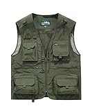 Btmpmcs Herren Outdoor Weste Freizeit Schnelltrocknende Anglerweste mit vielen Taschen Sommer Ärmellos Jacke Leicht Fotografie Sport Weste Camping Jagd Wandern Multifunktionsweste