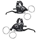 FOMTOR 1 Paar Fahrrad Schalthebel Fahrrad-Schaltungen 3x7/8Fach Schaltung Bike Shifter Lever/Links/Rechts Schalthebel (3x7 21 Speed)