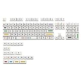 Wdbild 128 Tasten PBT Dimen KeyCap Mechanische Tastatur Installation Tastatur Set Färbe Sublimationskappe Originalhöhe Weiße Farbpunkte Schlüsselkappen