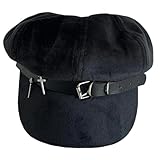Schöne Stile Kreuze Baskenmütze, vielseitig, modisch, hübsch, cool, für Damen, Retro, Mode-Accessoire, einzigartige Stile, Schwarz , Einheitsgröße