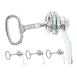 Garneck 4 Sätze Metall Mülltonnenschloss Dreieckiger Schlüssel Schloss für Außenbereich Stabiles Diebstahlschutz Zubehör für Gemeinschaftsmülltonnen und Abfallbehälter